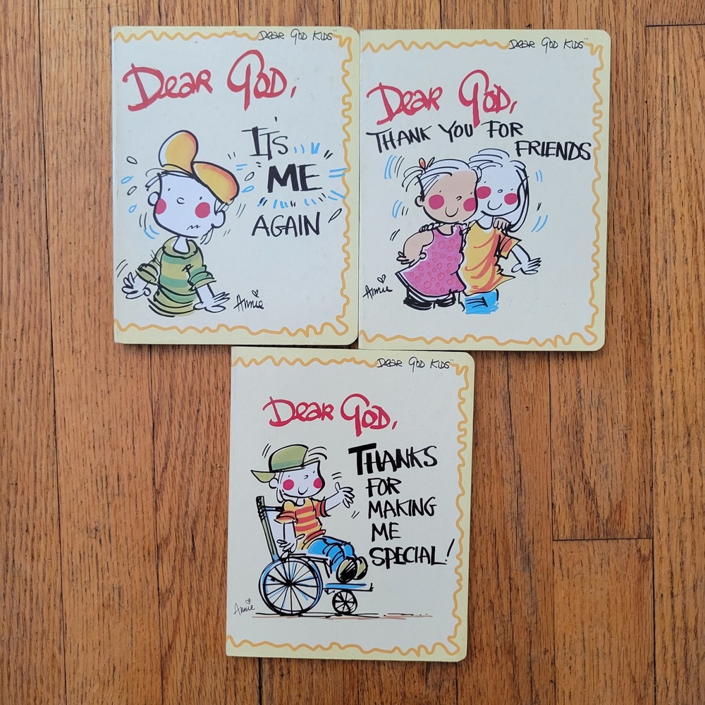 3pc‎ Book Set Religious Childrens DEAR GOD KIDS Annie Fitz Hardcover Gift Decor